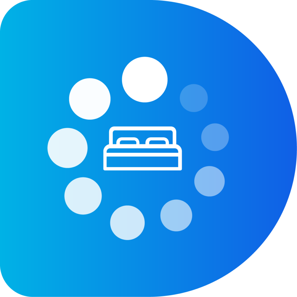 Icon Lit chargement Fond Bleu Digitrips Tech