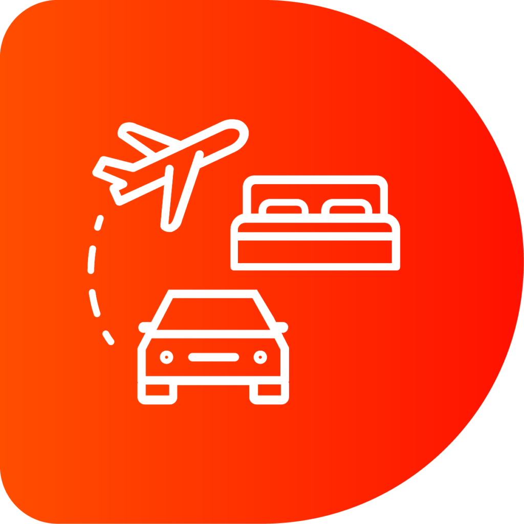 Icon avion hotel voiture Fond Orange Digitrips Pro