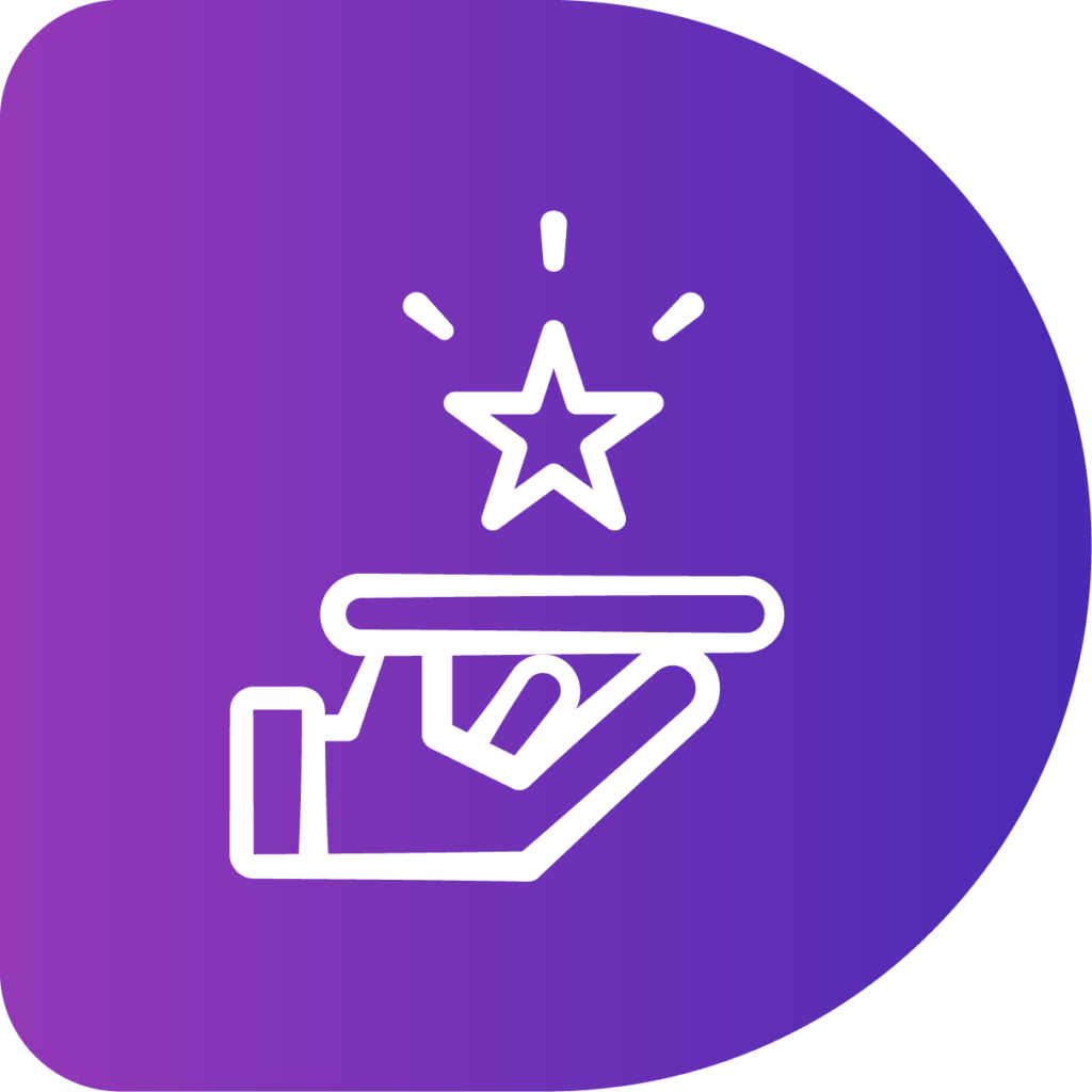 Icon mains étoile Fond Violet Digitrips Partners